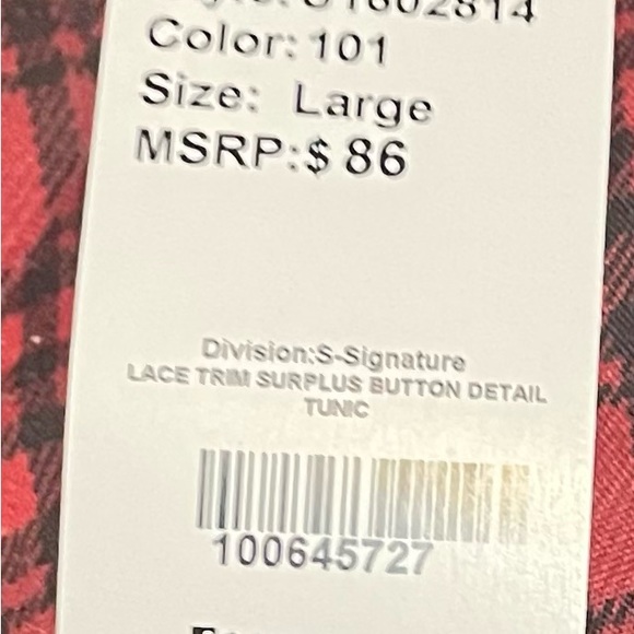 NWT! Suzanne Betro Lace Trim Surplice Button Detail Tunic- Emerald Blue - Large - Picture 6 of 10